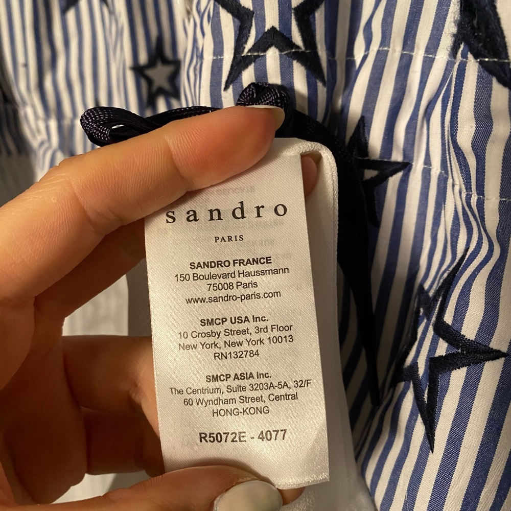 Sandro Star Shirt Dress Size 8 - Picture 6 of 6